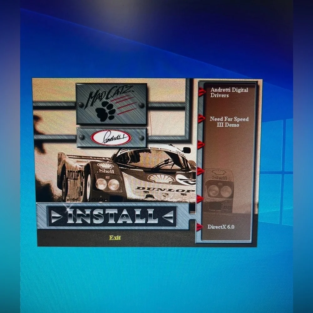 Andretti Racing Wheel For PC CD-ROM Software Mad Catz Windows 95